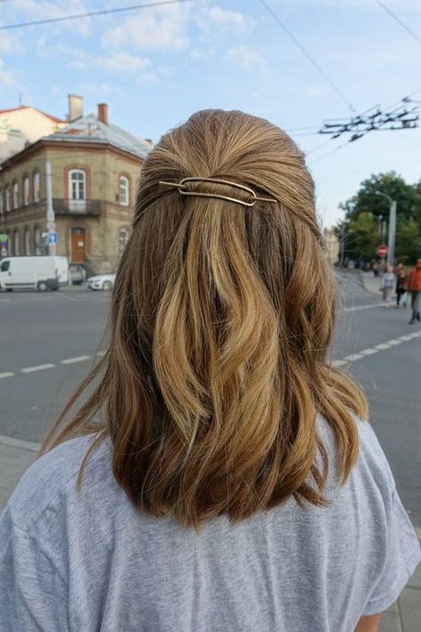 Minimalist Hair Accessories, Bun Holder, Penteado Cabelo Curto, Hair Slide, Copper Hair, Hammered Copper, Grunge Hair, Hair Barrettes, Silver Hair