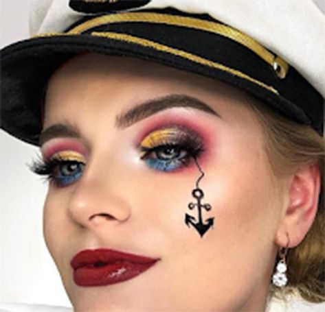 Nautical Makeup, Sailor Makeup, Halloween Eyes, Nautical Looks, Fantasy Island, Dramatic Eyes, Winged Liner, Holiday Looks, Pretty Makeup