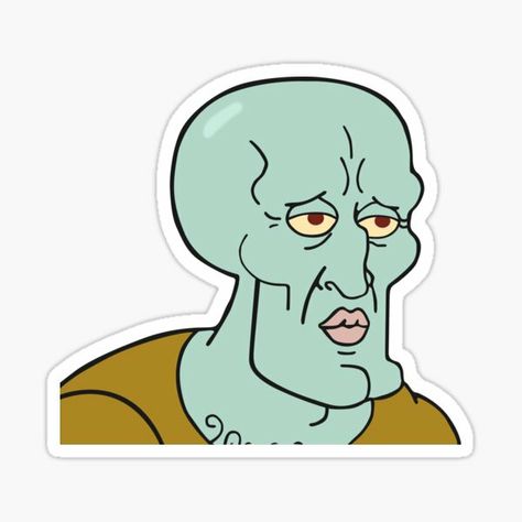 Squidward Meme, Handsome Squidward, Meme Stickers, Diy Dog, Cool Stickers, Diy Dog Stuff, Notebook Paper, Dog Stuff, Stationery Notebook