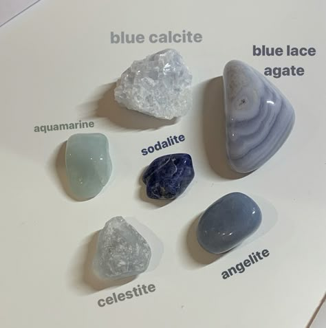 Aesthetic Crystals, Types Of Rocks, Crystal Vibes, Crystal Aesthetic, Spiritual Crystals, Blue Calcite, Pretty Rocks, Cool Rocks, Summer Evening