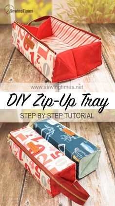 Zip-Up Tray Pencil Case 🚀 DIY Easy Tutorial Diy Sac Pochette, Square Pencil Case, Pencil Case Sewing, Diy Pencil Case, Sew Bags, Bags To Sew, Bag Tutorials, Sewing Machine Projects, Diy Bag Designs