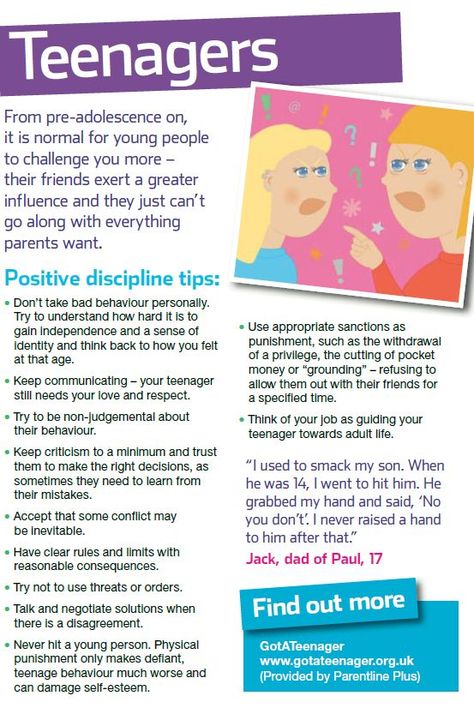 It is normal behaviour for teenagers to start challenging their parents, but can be difficult to deal with. Here are some positive discipline tips to help you cope with conflict. Have a look at the complete NSPCC guide here: http://www.nspcc.org.uk/help-and-advice/for-parents-and-carers/guides-for-parents/better-behaviour/better-behaviour_wda90710.html: Discipline Tips, Parenting Preteens, Parenting Goals, Parenting Teenagers, Parenting Classes, Parenting Help, Smart Parenting, Parenting Ideas, Parenting 101