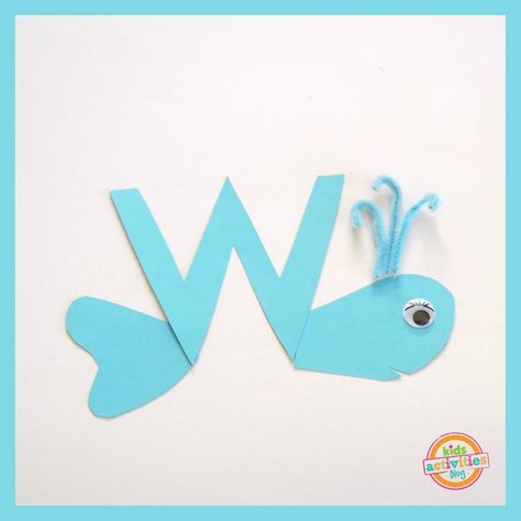 W Activities For Kindergarten, Whale Preschool, Letter W Craft, W Is For Whale, Letter W Crafts, Letter W Activities, W Craft, Whale Craft, Zoo Phonics