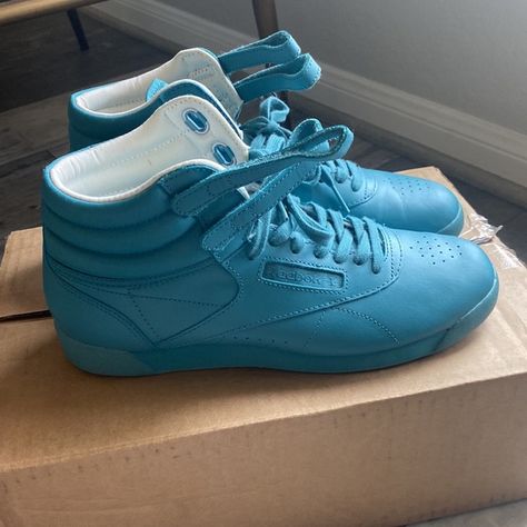 Womens Reebok Freestyle Hi Shoes High Top Reeboks, Reebok Freestyle Hi, Reebok Freestyle, Reebok Shoes, Womens Reebok, Dark Teal, Puma Sneaker, High Top, Sneakers