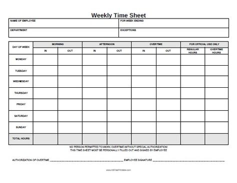 Free Printable Weekly Time Sheet Printable Time Sheet, Free Printable Time Sheets, Time Sheet Printable Employee, Time Sheet, Time Sheet Printable, Hours Tracker, Timesheet Template, Attendance Sheet, Weekly Calendar Template