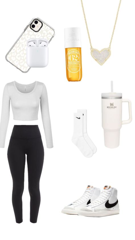 basic white girl fit Popular Girl Outfits High School, Basic Girl Outfits, Basic White Girl Outfit, 7th Grade Outfits, Basic Girl Outfit, Tenth Grade, Shuffle Outfits, Cute Outfits With Leggings, Simple Outfits For School