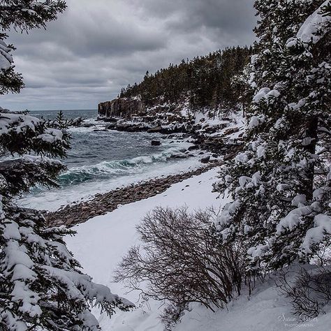 2,122 Likes, 22 Comments - Down East Magazine (@downeastmagazine) on Instagram: “"Acadia National Park after a snowstorm!" — Submitted by @susangarver Tag @downeastmagazine with…” Acadia National Park Winter, Coast Gaurd, Maine Winter, Maine Photography, Boulder Beach, Maine Living, National Parks Photography, Winter Beach, Rocky Shore