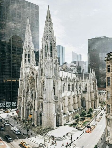 Saint Patrick's Cathedral. New York City. Saint Patricks Cathedral New York, Saint Patrick Cathedral New York, Nyc Billboard, St Patricks Cathedral Nyc, York Cathedral, Ballet Watercolor, Sant Patrick, St Patrick's Cathedral, Church Aesthetic