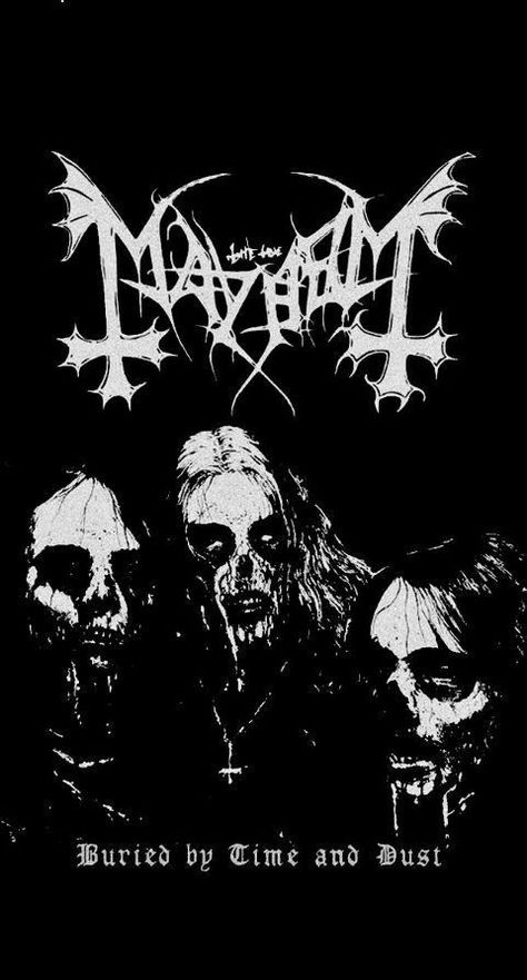 Mayhem Black Metal, Arte Heavy Metal, Metal Posters Art, Rock Poster Art, Black Metal Art, Rock Band Posters, Punk Poster, Heavy Metal Art, Goth Wallpaper