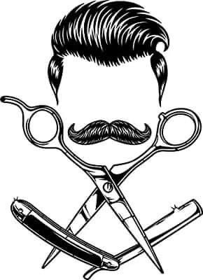 Beard Cartoon, Art Deco Design Graphics, Barber Haircuts, Barber Tattoo, Barber Logo, Straight Razor Shaving, Barbershop Design, Wall Decor Unique, Barber Shop Decor