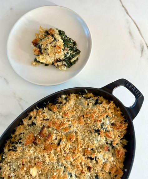 Swiss Chard and Kale Gratin Recipe - Pamela Salzman Mashed Potatoes For Thanksgiving, Kale Gratin, Copycat Dinner, Ambrosia Salad Recipe, Spinach Gratin, Chopped Salad Recipe, Cauliflower Mashed, Cucumber Vodka, Cooking Thanksgiving Dinner