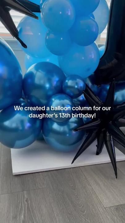 dooleynikkimitche on TikTok Bday Decoration, Happy 13th Birthday, Black Balloons, 13th Birthday, Decoration Ideas, Blue Black, Balloons, Happy Birthday, The Creator