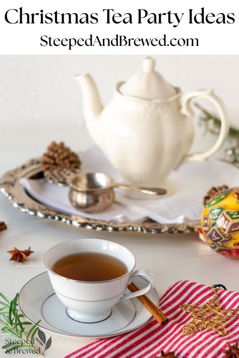 ​​Looking to host a magical Christmas tea? 🎄☕ Get inspired with ideas for festive decor, seasonal tea picks, and tasty treats. Perfect for celebrating the holidays with loved ones! #ChristmasTea #HolidayPartyIdeas #FestiveTeas Christmas Tea Party Ideas, Winter Tea Party, Elegant Tea Set, Christmas Afternoon Tea, Tea Inspiration, Christmas Tea Party, Twinings Tea, Winter Tea, Tea Snacks