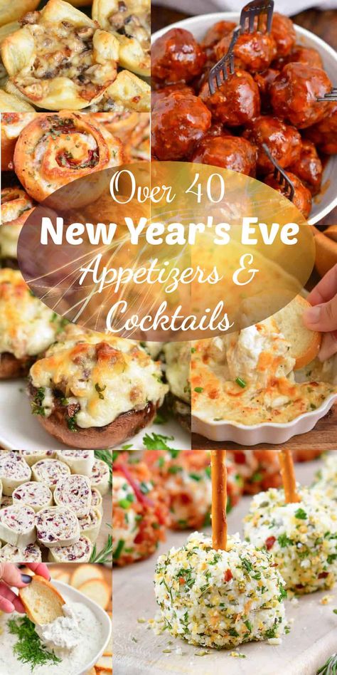 New Year's Eve Appetizer - Collection of Appetizers and Cocktails for NYE Appetizer For New Years Eve, Easy Appetizers For New Years Eve Party, Party Snacks For New Years Eve, Best Nye Appetizers, New Year’s Party Appetizers, Easy New Years Appetizers, New Years Apps Appetizers, New Year Finger Food Ideas, New Year’s Appetizers