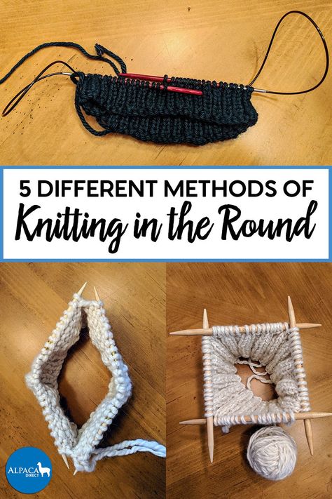 Knitting In The Round Projects, Knitting In Round, Knitting With Double Pointed Needles, Knitting A Hat In The Round, Dpn Knitting Patterns, Knitting With Circular Needles, Knitting Circular Needles, Magic Loop Knitting Tutorials, How To Knit In The Round