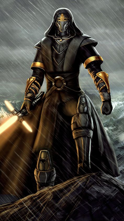 Star Wars Old Republic Wallpaper, Jedi General Oc, Mandalorian Jedi Concept, Jedi Sentinel Art, Jedi Knight Concept Art, Star Wars Jedi Oc Male, Jedi Knight Armor, Star Wars Mandalorian Art, Starkiller Art