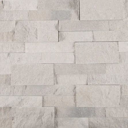 MSI Iceland 6" x 24" Natural Stone Travertine Tile | Wayfair White Stone Fireplace, Travertine Wall, Ledger Stone, Grey Wall Tiles, Countertop Backsplash, Wall Fireplace, Travertine Wall Tiles, House Foundation, White Fireplace