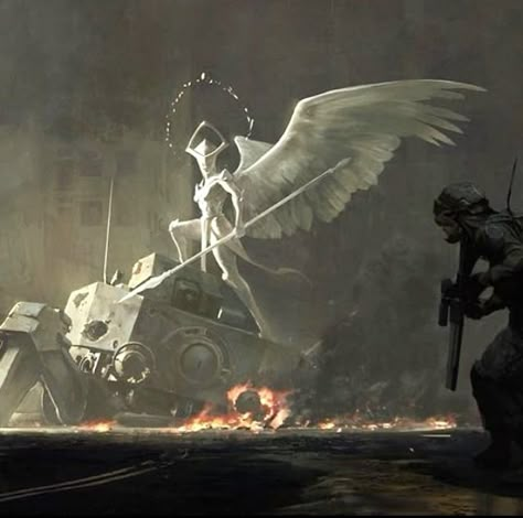 Alien Angel Art, Angels Concept Art, Angelic Monster, Battle Angel Art, Fallen Angel Character Design, Angel Concept Art, God And Angels, Angel X Demon, Angel Monster