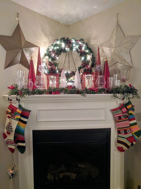 Corner Fireplace Christmas Decorating Ideas, Christmas Corner Fireplace Decor, Corner Mantle Christmas Decor, Christmas Corner Mantle Decor, How To Decorate A Corner Fireplace, Corner Fireplace Christmas Decor, Corner Mantle Decorating Ideas, Corner Fireplace Decorating Ideas, Fireplace Mantle Decor Farmhouse