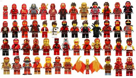 Lego Ninjago Figures, Ninjago Minifigures, Lego Kai, Lego Ninjago Minifigures, Lego Ninjago Lloyd, Pokemon Halloween, Warrior Concept Art, Lego Sculptures, Ninjago Kai