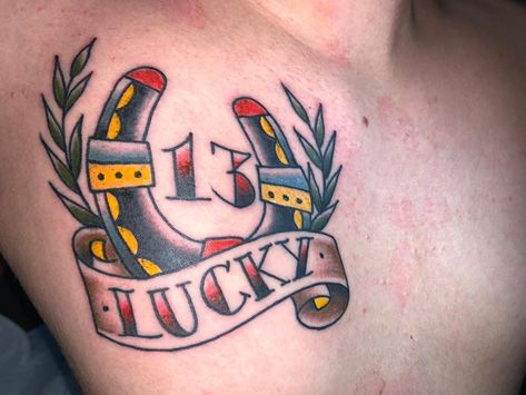 Traditional, color 13 Traditional Tattoo, Lucky 7 Tattoo, Lucky 13 Tattoo, 13 Tattoo, Rockabilly Tattoo, 7 Tattoo, 13 Tattoos, Lucky 7, American Tattoos