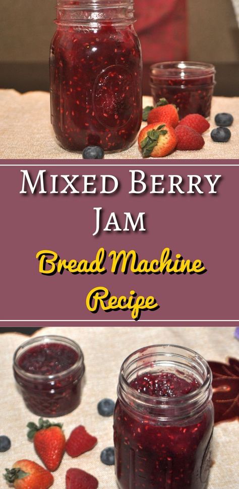 Mix and match your favorite berries to create your own this flavorful homemade mixed berry jam. Make this jam in a bread maker to make the process easy and simple. #culinaryshades #homemadejam #breadmachinerecipes #breadmachinejam #mixedberryjam #vegan #jam Bread Machine Jelly Recipes, Bread Machine Mix In A Jar, Breadmaker Jam Recipes, Jam In Bread Machine Recipe, Bread Maker Jam Recipes, Bread Machine Jam Recipes, Jam In Bread Machine, Bread Machine Jam, Vegan Jam