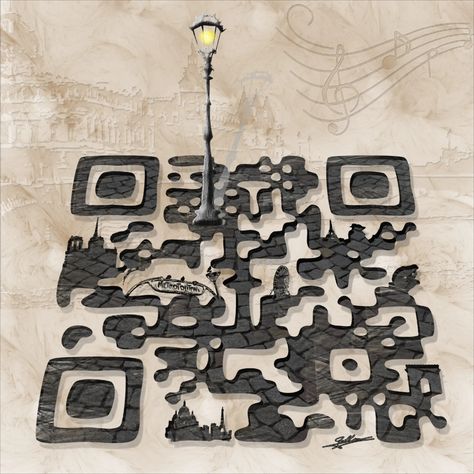 QR Code Art avec des monuments de Paris Burger Restaurant Design, Qr Code Art, Information Art, Binary Code, Love Paris, Wine Wall, Book Sculpture, Portfolio Inspiration, Logo Diy