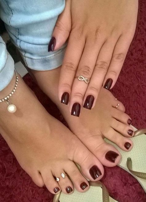 Nails Matching, Acrylic Toes, Pretty Toe Nails, Cute Toe Nails, Brown Nails, Manicure Y Pedicure, Manicure E Pedicure, Nail Polishes, Cute Acrylic Nails