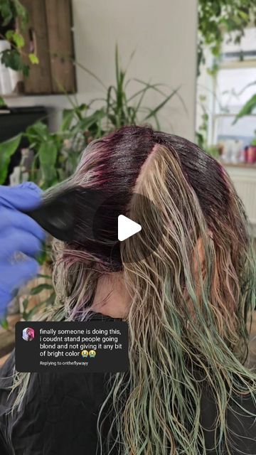 Jaymz Rigby-Marsters ➖️ Colour Specialist on Instagram: "Putting black over blonde hair 🖤🙃

There are plenty of black direct dyes out there, some green based, some blue based, and a bunch that are warmer based with a brown undertone.

Sometimes, you need some little pops if black to spice your life up. Why grab a permanent tint that you know is going to be a bitch to remove when you can use a direct dye right??

Depending on how you want it to fade will determine which brand you use..but yes, your direct dye black can go straight over blonde hair without filling, just make sure you're prepped for the bleed and the fade out.

Colour - @matrixuki @pulpriot.uk #ad

What is your fave black direct dye?? Let me know 
.
.
.
.
.
#purplehair #blackhair #pinkhair #ely #Cambridge #haircolor" Split Dye With Bangs, Green And Black Hair, Hair Dyed, The Fade, Black Hair Dye, Fade Out, Dyeing Process, Ely, Purple Hair