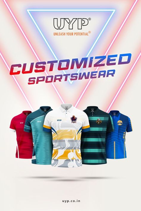 Bring on the heat with UYP Premium customized sportswear collection. Worry less about your game, let us have a hold of it. Designed to keep the weather out; our sportswear collection boosts your confidence and performance. A sound body lives in the sound fitting and UYP sportswear is all about fittings. UYP fits like nothing else. #UYPactivewear #UYPsportswear #GameChangerUYP #Customizedtshirt #Customizedsportswear #Sportswear #Activewear #Gymwear #PremiumUYP Rugby Jersey Design, Tshirt Branding, Rugby Uniform, Instagram Grid Design, Sportswear Collection, Sport Shirt Design, Birthday Captions Instagram, Fashion Poster Design, Fashion Banner