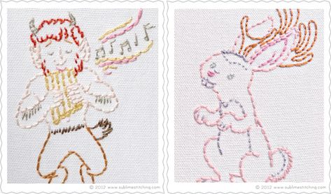 Satyr enchanting a Jackelope! Sublime Stitching, Mythic Creatures, Embroidery Tools, Embroidery Transfers, Loch Ness, Yes I Have, Mythical Creatures, The Forest, Embroidery Patterns