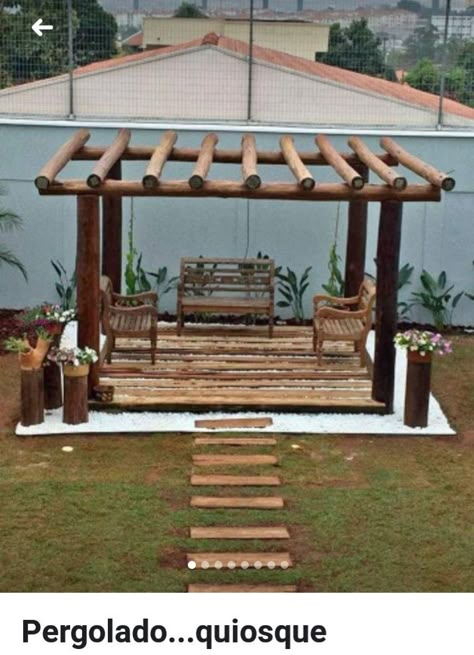 Rustic Pergola, Diy Patio Decor, Patio Garden Design, Apartment Patio Decor, Outdoor Diy Projects, Patio Decorating Ideas On A Budget, Patio Decorating Ideas, Pergola Patio, Outdoor Decor Backyard