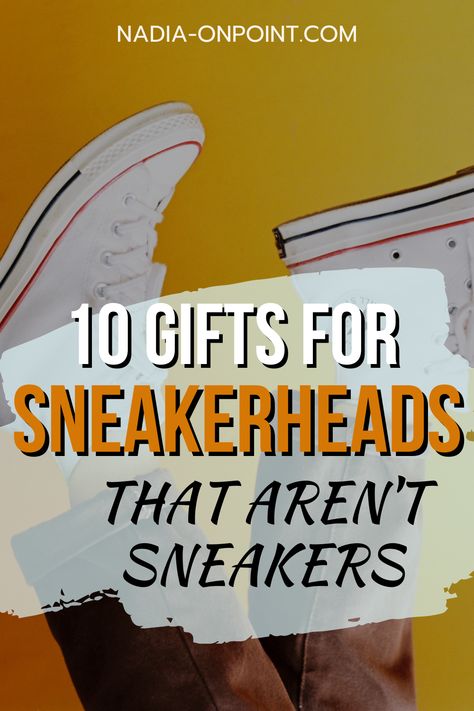 Trendy Gift Guides and Ideas! Do you know a sneakerhead? Here are some gifts for sneakerheads that aren't sneakers! The best sneakerhead gift ideas! They will make a cool sneakerhead gift for birthday, perfect for your sneakerhead boyfriend or girlfriend for christmas or birthday. #sneakers #sneakerhead #gift #giftguide #giftideas #shoes #trendy Gifts For A Sneaker Head, Shoe Lover Gifts Men, Nike Gifts For Boyfriend, Gifts For Shoe Lovers, Sneakerhead Gift Ideas, Sneaker Head Gifts, Nike Gift Ideas, Shoe Gift Ideas, Gifts For Sneakerheads