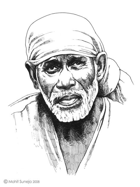 Crows Drawing, Graphic Design Portfolio Cover, Sai Baba Hd Wallpaper, Tantra Art, Shirdi Sai Baba Wallpapers, Sai Baba Pictures, Sai Baba Wallpapers, Pencil Sketch Images, Baba Image