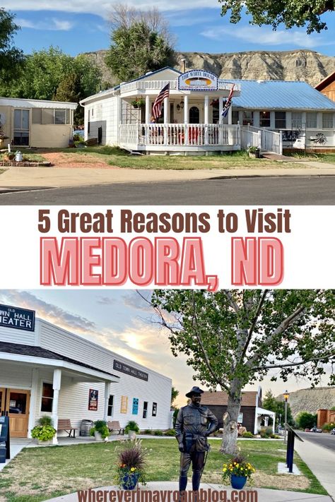 5 Great reasons to visit Medora, North Dakota include a fantastic National Park, longest running musical in America, and more. #TRNP #medora #northdakota #theodorerooseveltnationalpark #findyourpark #medoramusical Medora North Dakota, Travel North Dakota, North Dakota Travel, Dinosaur National Monument, Monument Colorado, Roosevelt National Park, Theodore Roosevelt National Park, Western Town, Best Family Vacations