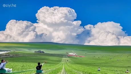 Grass slides in Hulunbuir Prairie, Inner Mongolia Business Books Worth Reading, Skogafoss Waterfall, Aesthetic Space, Inner Mongolia, Amazing Travel Destinations, Beautiful Places Nature, Aesthetic Gif, 판타지 아트, Animation Studio