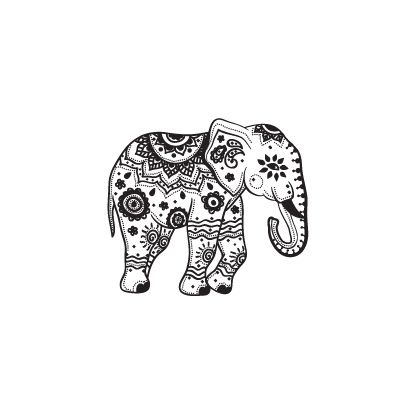 POTATOO | Temporary Tattoo Aesthetic Elephant Tattoo, Airavata Elephant Tattoo, Sri Lankan Tattoo Ideas, Elephant Tattoos Indian, Vintage Elephant Tattoo, Asian Elephant Tattoo, Henna Tattoo Designs Elephant, India Elephant Tattoo, Indonesian Elephant Tattoo