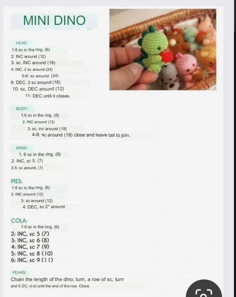 Mini Dinosaur Amigurumi, Mini Dino Amigurumi Free Pattern, Crochet Pattern Free Animals, How To Crochet Dinosaur, Crochet Dinosaur Keychain Pattern Free, Dino Pattern Crochet, Mini Dinosaur Crochet Pattern Free, How To Crochet A Dinosaur, Mini Dino Crochet Pattern Free