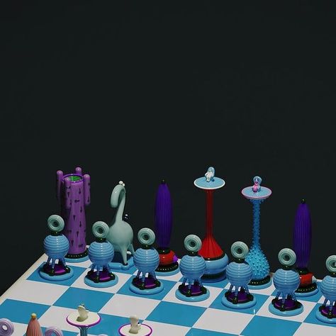 designboom magazine on Instagram: "@tarasyoom, creator of @yoomoota, introduces a #handcrafted #chess set of otherworldly creatures that calls for a truce on the board♟️⁠ ⁠ titled ‘another kingdom: light stage,’ the limited edition collection comprises 21 chess sets realized by #3Dprinting from photopolymer plastic, molding, sculpting, polymer casting, and acrylic paint detailing. primarily crafting the work in light pastel and blue hues, the bangkok-based artist sought to capture the moment when two kingdoms exchange knowledge and goods. find out more on #designboom! #designboomreaders #chessdesign #tarasyoom #yoomoota" Otherworldly Creatures, Plastic Molding, Capture The Moment, Chess Sets, Chess Set, Blue Hues, The Limited, Chess, Acrylic Paint