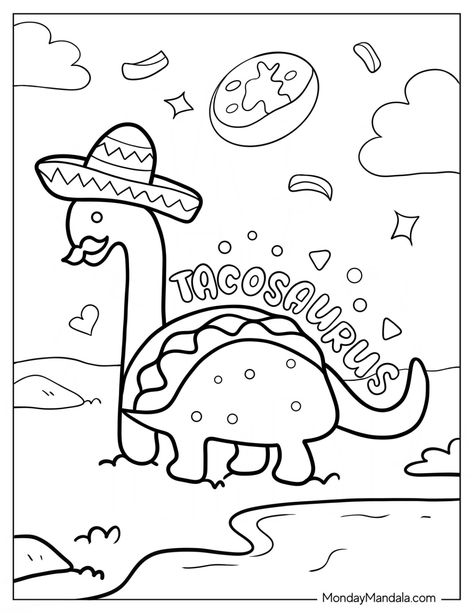 20 Taco Coloring Pages (Free PDF Printables) Funny Coloring Pages For Kids, Taco Coloring Pages, Mexican Coloring Pages, Taco Bell Logo, Mocking Bird, Dragons Love Tacos, Mocking Birds, Bird Coloring, Fathers Day Coloring Page