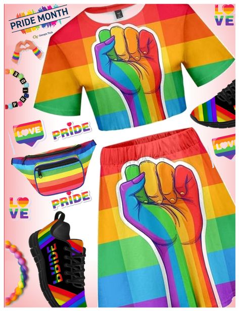 Happy Pride Month Outfit | ShopLook Lgbtq Outfit, Pride Day, Window Display Design, Pride Outfit, Display Design, Gay Pride, Aesthetic Outfits, Cute Outfits, Color