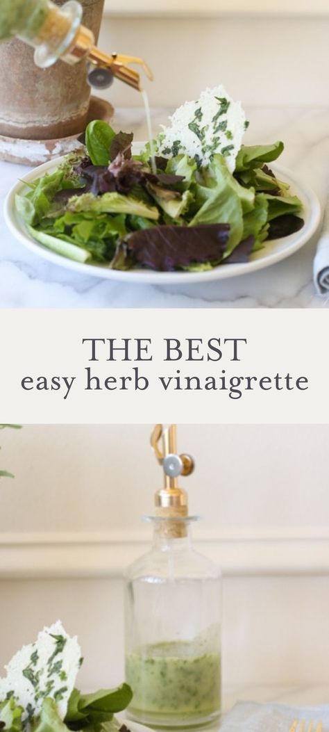 Herb Vinaigrette, Herb Dressing, Herb Salad Dressing, Garlic Vinaigrette Dressing, Healthy Vinegrette Salad Dressing, Thyme Vinaigrette, Easy Vinaigrette Dressing Recipe, Creamy Herb Dressing, Fresh Herb Salad Dressing