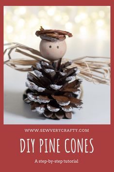 Pine Cone Christmas Ornaments, Cone Angel, Pinecone Ideas, Pine Cone Christmas, Pinecone Crafts Christmas, Pine Cone Christmas Tree, Cone Crafts, Christmas Pine Cones, Diy Pinecone