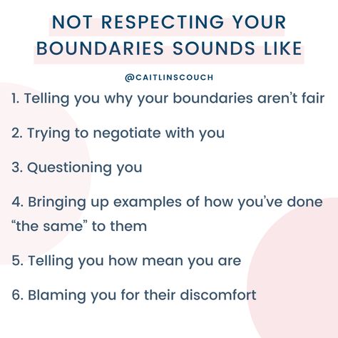 Recently I had an experience with someone who wanted to work with me (as a therapy client), but who didn’t think my cancellation policy was fair. I require 24 hours notice of cancellations or I charge my full fee. It’s standard practice. Most people understand this policy and respect it. Read more on my Instagram @Caitlinscouch Not Respecting Boundaries, Healthy Boundaries Quotes, Boundaries Setting, Family Boundaries, Common Humanity, Respecting Boundaries, Creating Boundaries, Boundary Setting, Boundaries Quotes