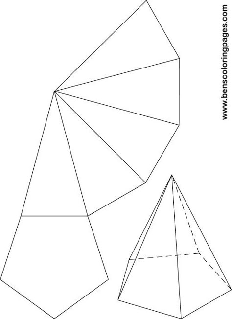 pentagonal pyramid net printout Pyramid Template, Pyramid Paper Craft, Pyramid Cutout Template, Square Pyramid Template, Double Pyramid Origami, Pentagonal Prism, Photo Video App, Cd Project, Origami Templates