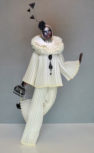 Circus Fashion, Circus Outfits, Pierrot Clown, Black Dolls, Clown Costume, Club Kids, Circus Party, Black Barbie, African Beauty