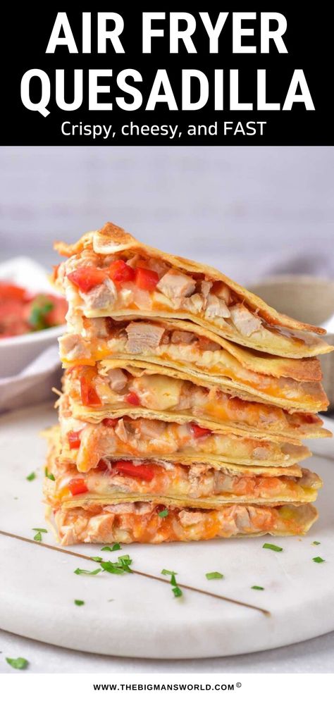 Air Fryer Quesadilla, How To Make Quesadillas, Recipes Air Fryer, Quesadilla Recipe, Gluten Free Tortillas, Filling Snacks, Quesadilla Recipes, Fast Dinners, Mexican Cheese