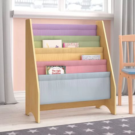 Sling Bookshelf, Collapsible Shelves, Toy Storage Bench, Cube Unit, Play Kitchen Sets, Kids Bookcase, Playroom Furniture, Book Display, Kids Storage