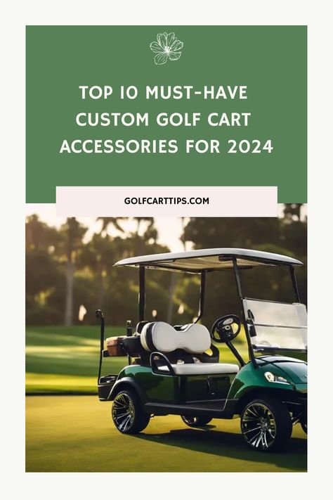 Discover the top 10 must-have custom golf cart accessories to enhance your ride in 2024. Elevate your golf game with the best accessories for your golf cart. Golf Cart Enclosures, Custom Golf Cart, Custom Golf Carts, Custom Seat Covers, Golf Cart Accessories, Performance Tyres, Best Accessories, Custom Golf, Golf Game