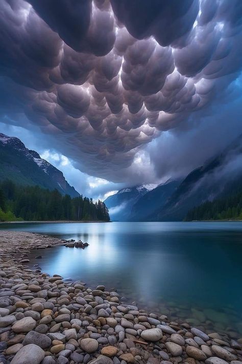 I grew up in Washington (State) | Mammatus Storm Clouds forming over Ross Lake on the Skagit River. | Facebook Mammatus Clouds, Washington Usa, Cascade Mountains, Have Inspiration, North Cascades, World Photography, Storm Clouds, Nature Aesthetic, Washington State